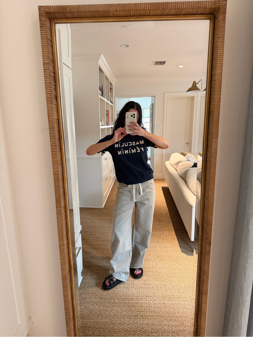 Clare V. Masculin Feminin Navy Sweatshirt Short Sleeve XS - Picture 9 of 11